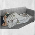 thumbnail image 5 of Puppy Soft Flannel Fleece Throw Blanket, Playful Dog Running on Grass Field Cheerful Pet Childish Park Scenery, Cozy Plush for Indoor and Outdoor Use, 70" x 90", Mauve Taupe and Green, by Ambesonne, 5 of 5