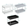 thumbnail image 3 of Labymos Chariot de Rangement Utilitaire à 2 Niveaux sur Roulettes Chariot Mobile Chariot de Rangement Gain de Place avec Roue pour Salle de Bain Cuisine, 3 of 8