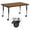 Oak, variant on Flash Furniture Wren Mobile 30''W x 48''L Rectangular Oak Thermal Laminate Activity Table - Height Adjustable Short Legs