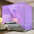 thumbnail image 2 of Niusricy Canopy Bed Curtains, 4 Corner Post Lace Trim Princess Bed Canopy, Mosquito Net for Adult Kids Bedroom, 2 of 5