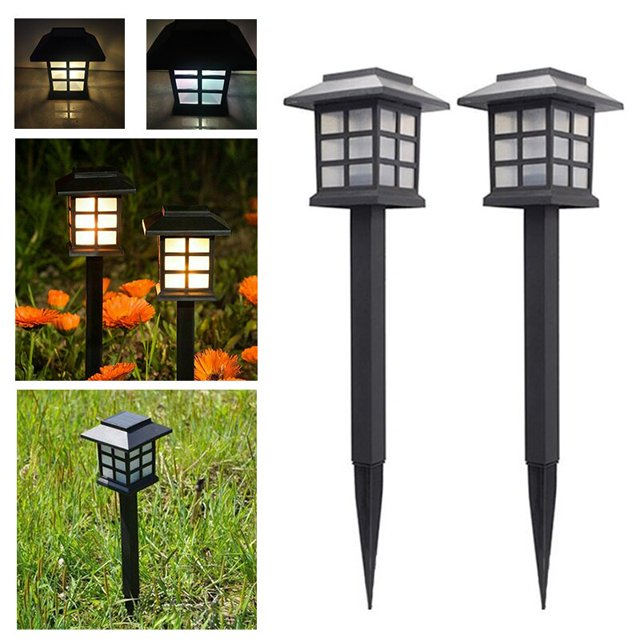 2Pcs LED Solar Pathway Lights Outdoor Street Garden Lantern Waterproof Landscape Walkway Decoration Lighting Lawn Patio Lampwhite lampChina He Qiyong unisex