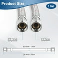 thumbnail image 3 of Conector de manguera de grifo Uxcell de 2 paquetes de 30 pulgadas, conector de rosca hembra de 9/16" x 9/16" para baño, 3 of 6