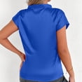 thumbnail image 4 of FRSASU Womens Bat Sleeve Tunic Tops Solid Color Round Neck Bowknot Loose Fit Short Sleeve Summer Shirts Blue M(M), 4 of 6