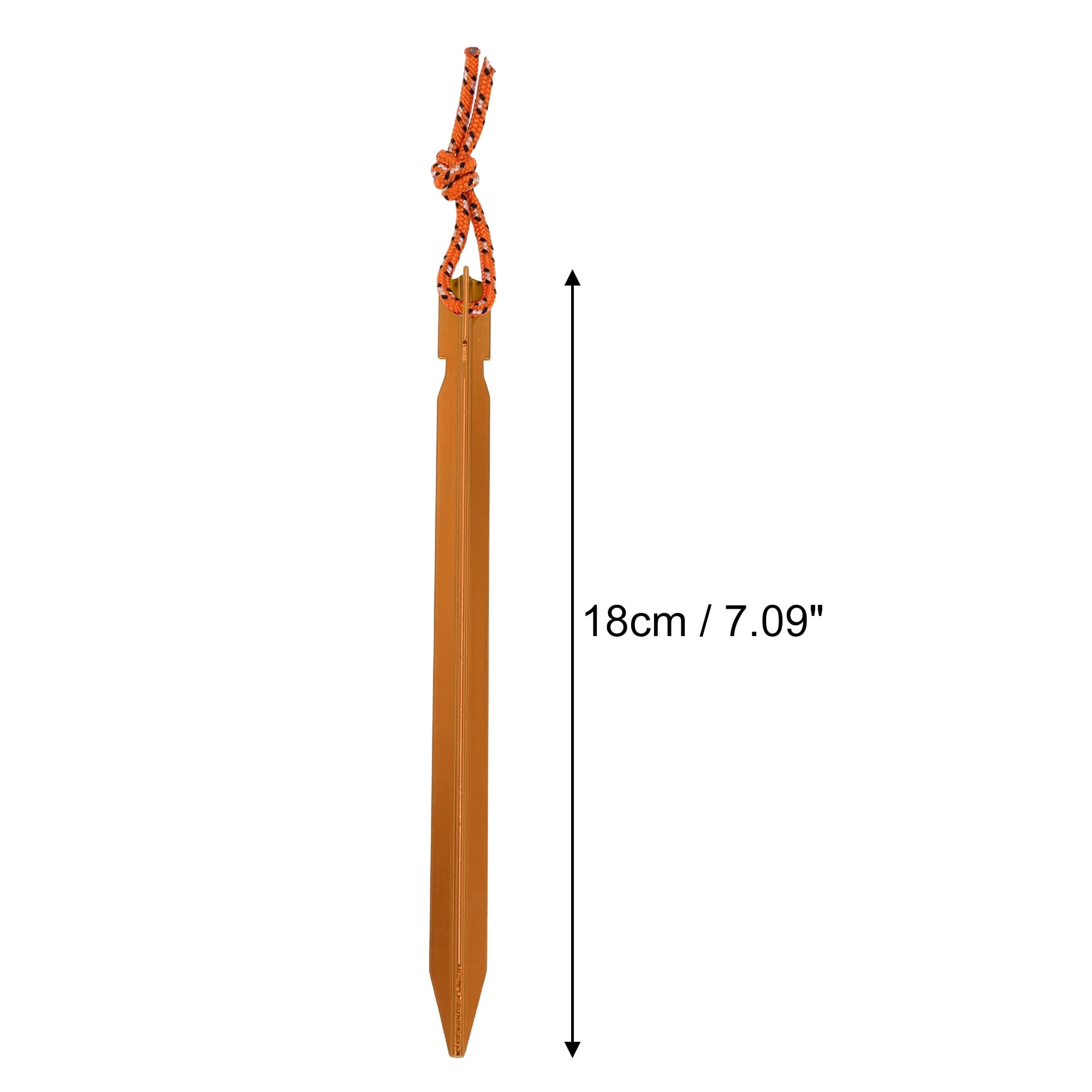 Unique Bargains 1 Set Triangular Tent Pegs Gold Tone Aluminum Alloy Polyester Nylon