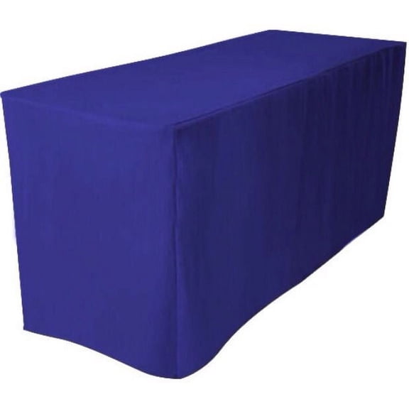6' ft. Fitted Polyester Table Cover Trade show Booth DJ Tablecloth ROYAL BLUE"