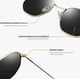 thumbnail image 4 of Lentes De Sol Hombre Mujer UV400 Polarizados Redondos Steampunk Hippie Cosplay Modelo Negro y Dorado, 4 of 4