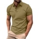 thumbnail image 1 of Manga Corta de Verano Tops de Color Sólido Casual Manga Corta Cuello Redondo Doblado Hendidura Superior, Camisa de Fibra de Poliéster para Hombres, Lavado de Manos, 1 of 5