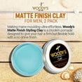 thumbnail image 2 of Woody's Argile Finition Mate pour Hommes - 3.4 oz Coiffant, 2 of 5