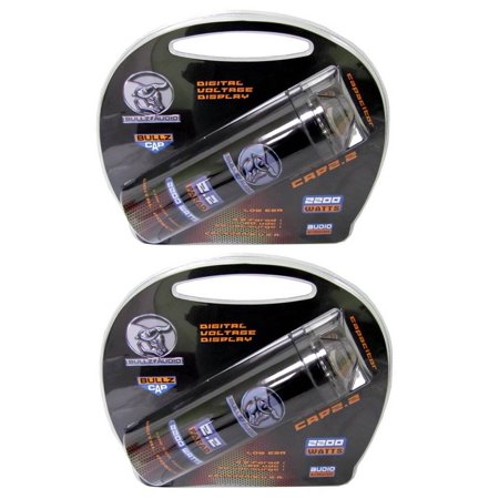 (2) BULLZ AUDIO 2200W 12V BCAP 2.2 Digital Car Power Farad Capacitors | BCAP2.2