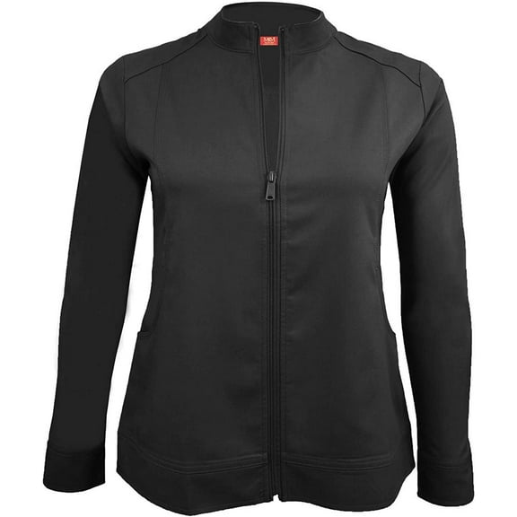 M&M Scrubs Women's Ultra Soft Front Zip Warm-Up Scrub Jacket (5200) Medium Black