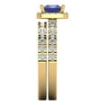 thumbnail image 3 of Clara Pucci 18K Yellow Gold 1.56 Simulated Tanzanite Engraveable Engagement Ring + Wedding Band Set, 3 of 7
