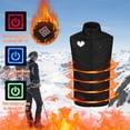 thumbnail image 1 of LOVZFMLL Vestes pour Hommes Imprimé Contrôle Intelligent Neuf Chauffage Mode Sans Manches à Capuche Veste Décontractée, 1 of 4