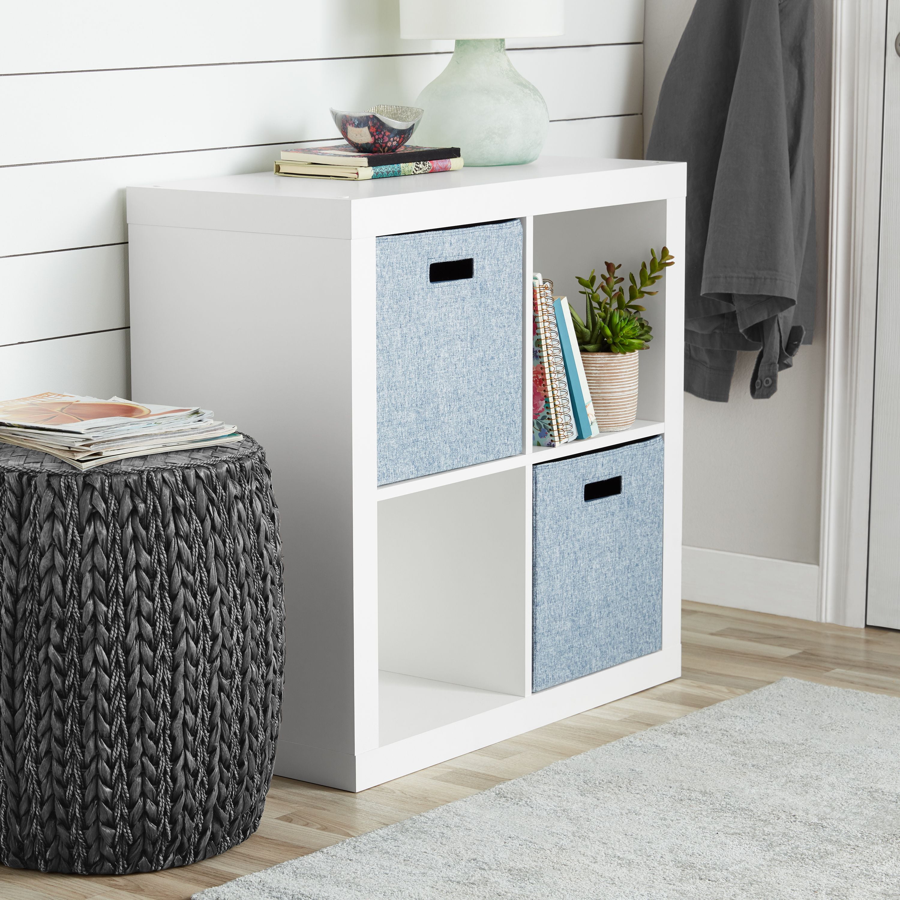 White, 4-Cube Bookshelf Square Storage Cabinet 4-Cube Organizers Black, 6-Cube Weathered Better Homes and Gardens.