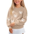 thumbnail image 5 of Atogsazn Kids Girls Knitted Sweater Childrens Casual Long Sleeve Pullover Sweaters Fall Winter Tops Clothes Khaki 5-6 Years Fashion, 5 of 7