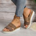 thumbnail image 2 of YLYL Orthopedic Sandals for Women Espadrilles Boho Platform Wedge Heel Open Toe Slip on Summer Beach Slippers, 2 of 8