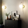 thumbnail image 3 of HYDTMS Glass Ball Wall Sconce Vintage Metal Gold 1 Light E27 Indoor Lighting, 3 of 5
