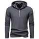 thumbnail image 1 of pstuiky manga larga para hombre, Suéter informal de manga larga con capucha y media cremallera de color liso a la moda para hombre camisetas de hombre xl, 1 of 8