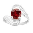thumbnail image 1 of V3 Jewelry 925 Sterling Silver with Oval Shape Natural Choice of Gemstone Solitaire Ring for Women, 1 of 5