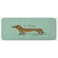 thumbnail image 1 of Dachshund Kitchen Mat, Dachshund Puppy on an Abstract Turquoise Background Pure Breed Animal, Plush Decorative Kitchen Mat with Non Slip Backing, 47" X 19", Turquoise Brown Black, by Ambesonne, 1 of 1