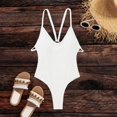 thumbnail image 5 of Ramiter One Piece Swimsuit Women Sexy One Piece Swimsuits for Women Athletic Swimsuit Boyleg Sports Swimwear Bathing Suits S,White, 5 of 5