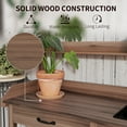 thumbnail image 6 of Outsunny Potting Bench Table, Includes Removable Outdoor Sink Station with Hose Hook Up, Wooden Work Station with Faucet, Drawer, Shelves, Dark Brown, 6 of 9