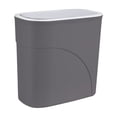 thumbnail image 2 of KOYPTL Bathroom Trash Can with Lid 10 Liter/ 2.6 Gallon Slim Garbage Can Small Trash Bin Waste Basket with Pop-Up Lid for Kitchen, Bedroom, Living Room, Office (Gray), 2 of 6