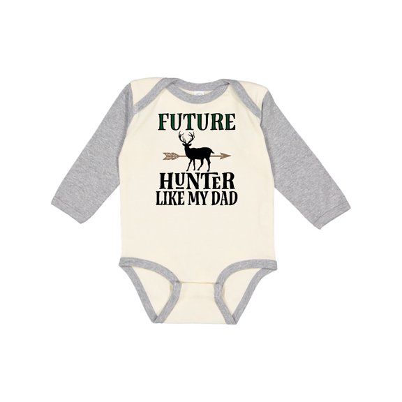 Inktastic Hunting Future Hunter Like Dad Boys or Girls Long Sleeve Baby Bodysuit