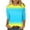 Summer Tops Sky Blue, variant on Womens Spring Clothes, Summer Tops for Women Fashion Loose Fit Color Block Crewneck 3/4 Sleeve Shirts