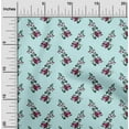 thumbnail image 1 of oneOone Cotton Flex Baby Blue Fabric Leaves & Floral Block Sewing Material Print Fabric By The Yard 40 Inch Wide, 1 of 4