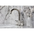 thumbnail image 2 of Kingston Brass FSC8929KNL Convergent Two-Handle 3-Hole Deck Mount Widespread Bathroom Faucet with Knurled Handle and Brass Pop-Up in Polished Nickel, 2 of 8