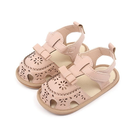 

Woshilaocai Infant Baby Girls Boys Sandal PU Leather Flexible Non-slip Hollowed Summer Flat Shoes for Casual Daily