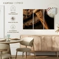 thumbnail image 4 of Elephant Stock Old Baseball Stuff Wall Art - Horizontal Multi Panel Canvas - Living Room Wall Decor - Sports Multi Panel - Brown And White Decor - 23" x 14", 4 of 4