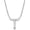 Silver, variant on Initial Letter T Necklace, Moissanite, 925 Sterling Silver, Rose Gold Vermeil