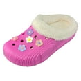thumbnail image 6 of Winter Clogs for Women Hollow out Flower Decor Warm Furry Lined House Slippers Antislip Outdoor Slip on Walking Shoes Hot Pink Size 8, 6 of 6