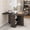 Dark walnut with handle, variant on GOCAPTAIN Folding Dining Table with Drop Leaf, 2-Tier Storage & 6 Locking Wheels, Space-Saving Design for Kitchen, Dining Room, Apartments, Light Wood Grain