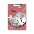 thumbnail image 1 of Singapore Flag Places in Moon Shape Clipboard Folder Writing Pad Backing Plate A4, 1 of 4