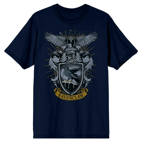 Harry Potter Hogwarts Ravenclaw House Crest Men's Navy Blue Graphic Tee-XXL