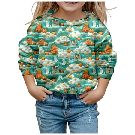 

Children Fashion Cute Printed Crew Neck Hoodless Long Sleeve Sweatshirt Big Boys Hoodies Coastal Edge Hoodie Boy Hoodies Teen Girl Hoodie Boys Jacket 12 Girls Hoodies with Ears Hoodie for Teens Sweat