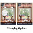 thumbnail image 6 of Independence Day Tie Up Valances Curtain, Adjustable Kitchen Retro US Flag Wood Grain Vintage Stars Valances for Windows Decor, Rod Pocket Short Curtains Set for Bedroom/Bathroom, 42"x12", 6 of 9