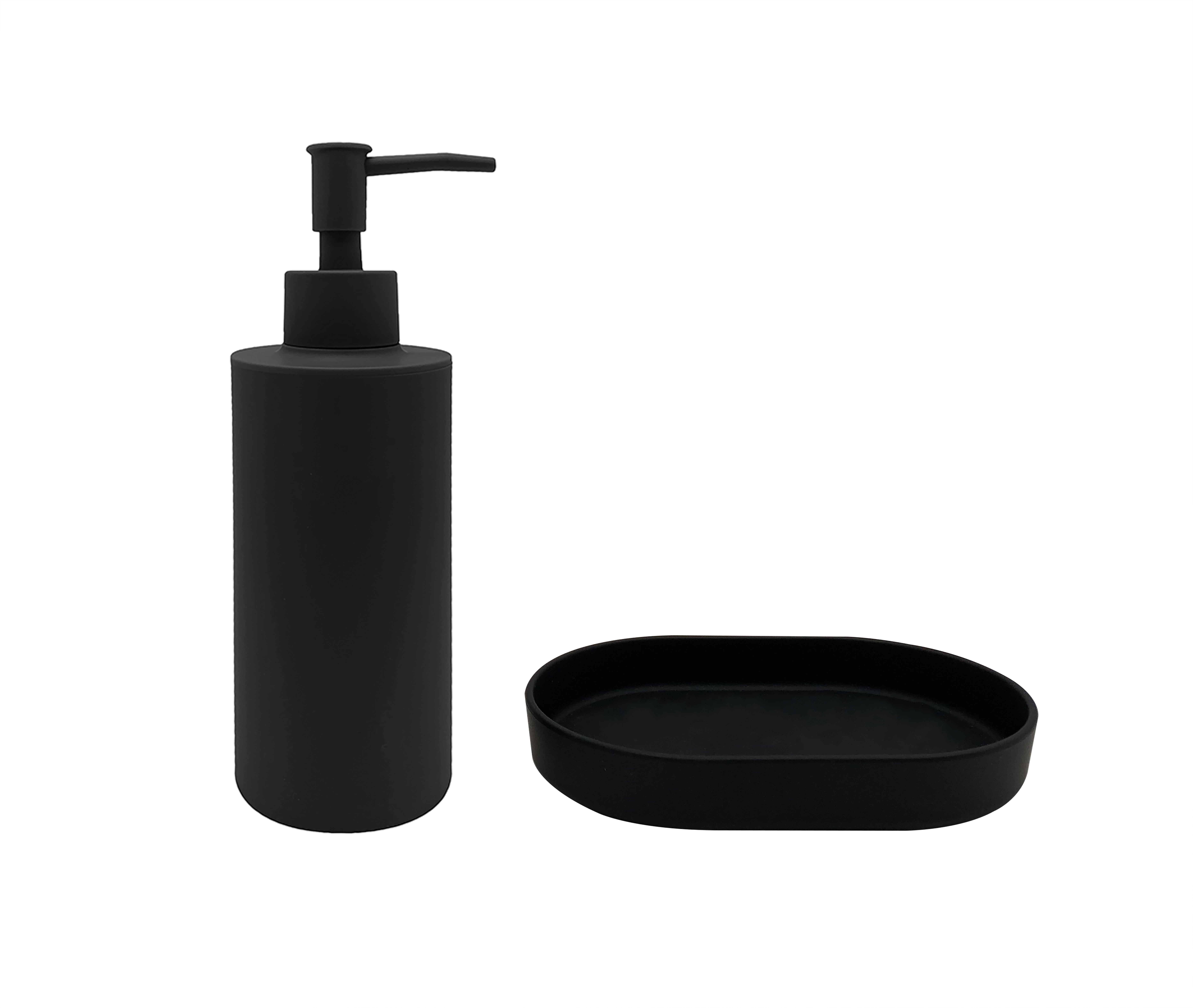 Mainstays 16-Piece Black Stripe Shower Curtain Bathroom Set – Fabric Curtain with Rug, Hooks, Soap Dispenser & Tray