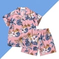 thumbnail image 2 of NIEWTR Boys Vest Set Comfortable Breathable Stylish Sleeveless T Shirt Vest And Shorts SetPajamas Set Summer Outfit (5-7 Years,Pink), 2 of 8
