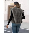 thumbnail image 5 of ieFashion Womens Faux Fur Vest Lapel Collar Sleeveless Open Front Cardigan Top Fuzzy Coats Jacket Fluffy Outwear with Pockets, 5 of 8