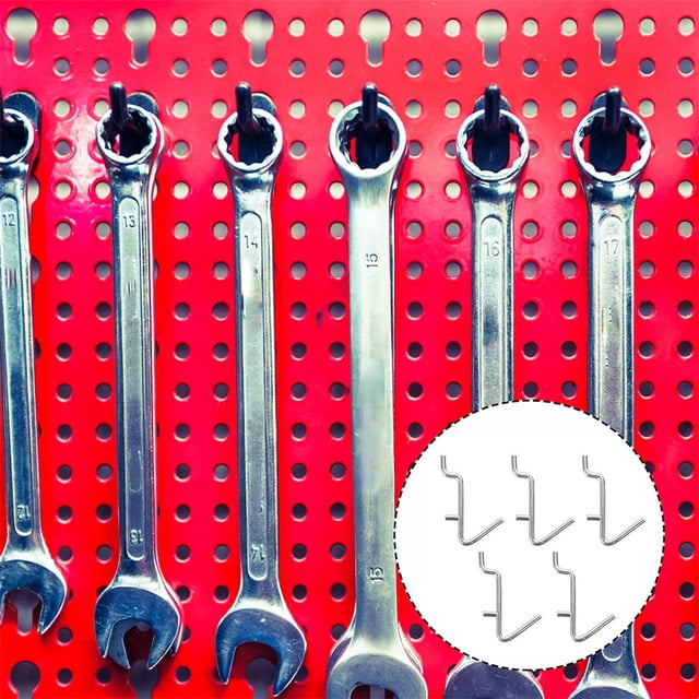 TEHAUX 10 Pcs Crochets de Panneau Perforé en Acier Inoxydable en Forme de V Faciles à Installer pour Cintres d'Outils et Solutions de Rangement