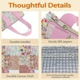 thumbnail image 4 of Pioneer Flower Floral Print Pattern Insulated Lunch Bag for Women & Adults,Large Portable Soft Cooler Lunch Bag,Thermal Food Storage Tote with Pearl Cotton,8.66L,8.75x5.75x9.5 Inch, 4 of 6