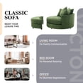 thumbnail image 6 of Euroco 360° Swivel Barrel Chair with Storage Ottoman and 4 Movable Pillows, Upholstered Linen Accent Chair with Ergonomic Backrest, Metal Base, 6 of 9