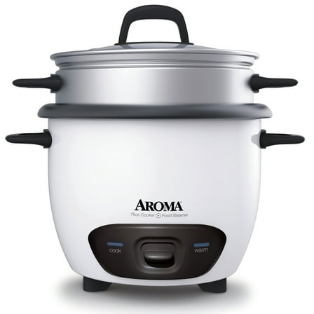 AROMA® 14-Cup (Cooked) / 3Qt. Rice & Grain Cooker, White, New, ARC-747-1NG