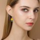 thumbnail image 2 of 2 piezas de pendientes de piña con hojas verdes y amarillas tropicales, collar colgante para mujer, pendientes colgantes, joyería, 2 of 5