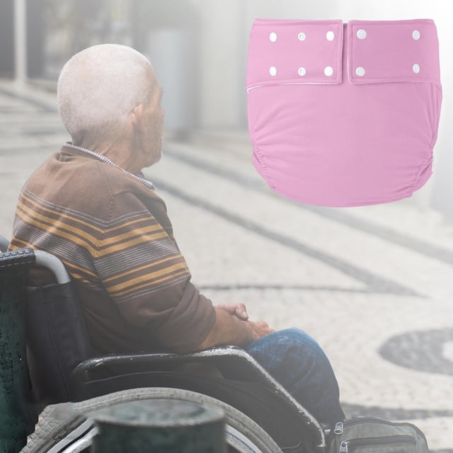 Adult Cloth Diapers Against Incontinence for Elderly Seniors Pink