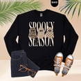 thumbnail image 4 of Yoofine Spooky Season Sweatshirt, Leopard Camo Ghost Halloween Crewneck, 4 of 7