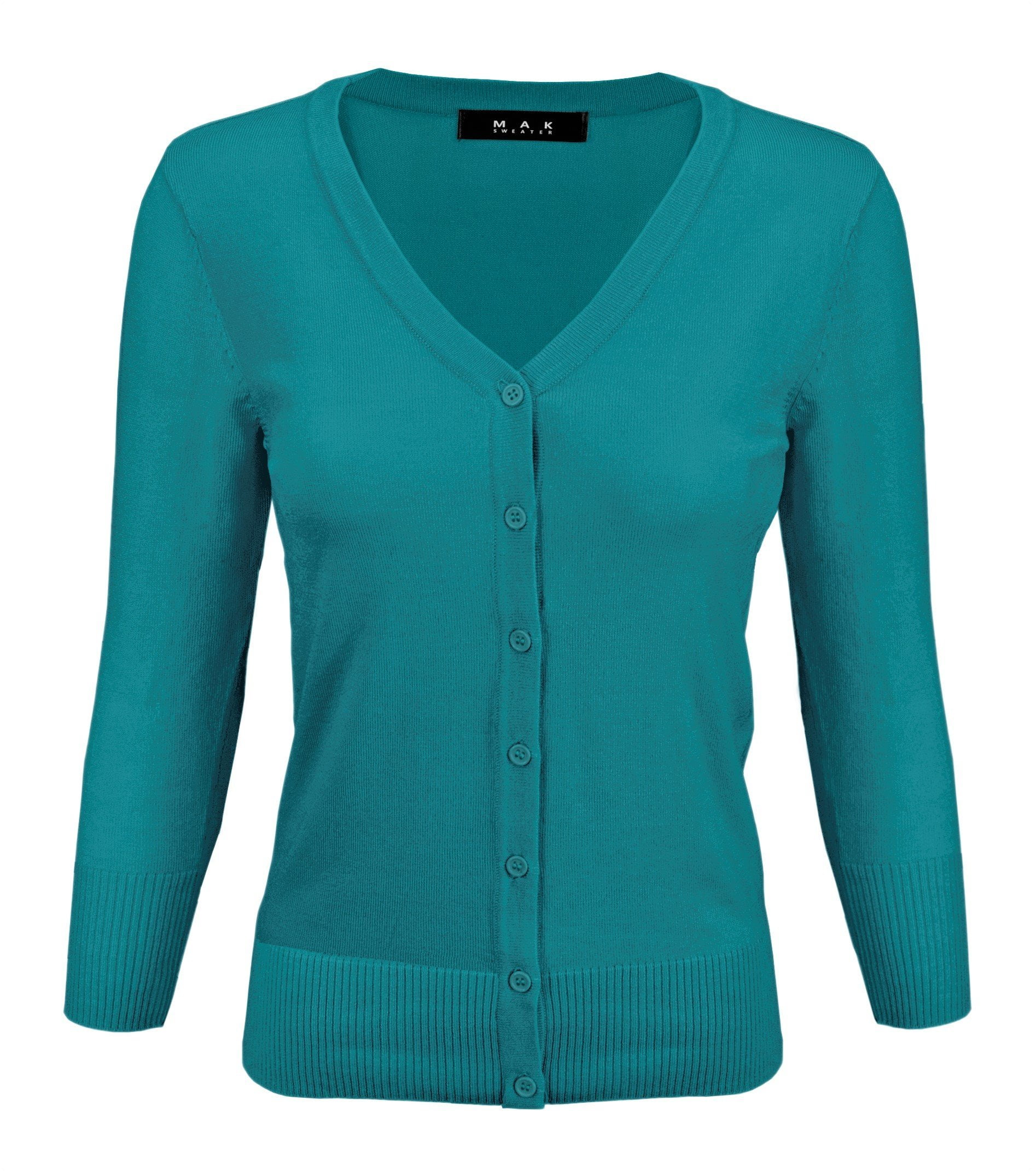 Yemak - YEMAK Women's Knit Cardigan Sweater – 3/4 Sleeve V-Neck Basic ...